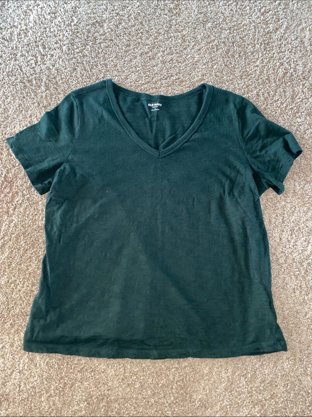 Old Navy Women's Dark Green V-Neck Short Sleeve Tee